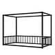 preview thumbnail 7 of 5, Open Montessori Floor Bed Twin Iron Canopy Bed Frame with Multi-sided Guardrail Protection, Prevent Accidental