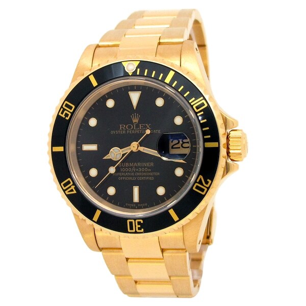 Pre-owned 18k Yellow Gold Submariner Date Watch - 40mm - Overstock - 34436417