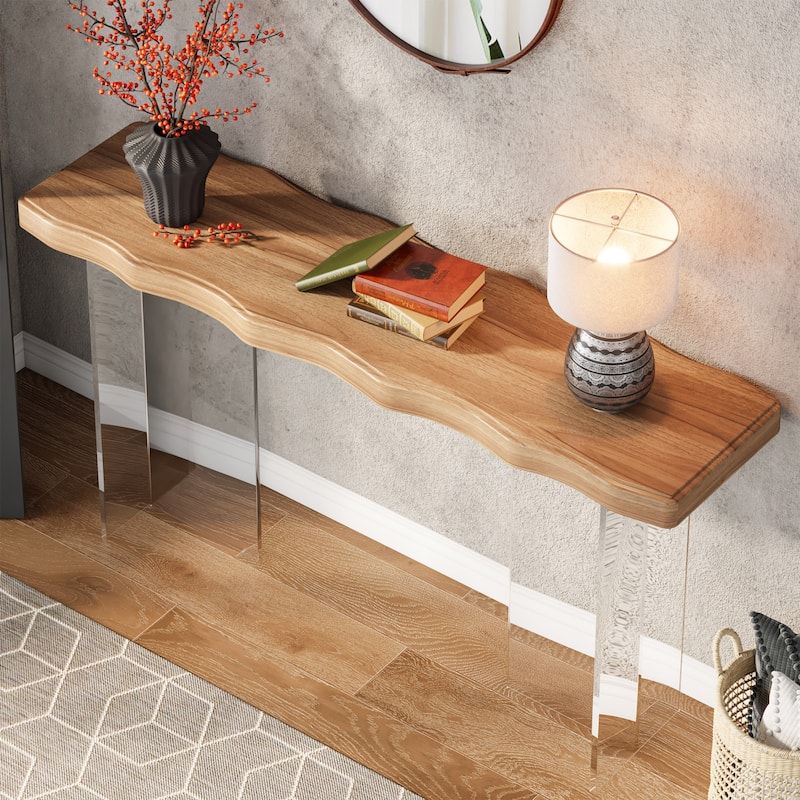 47 Inche Console Sofa Hall Table with Acrylic Legs for Entryway,Hallyway Accent Tables