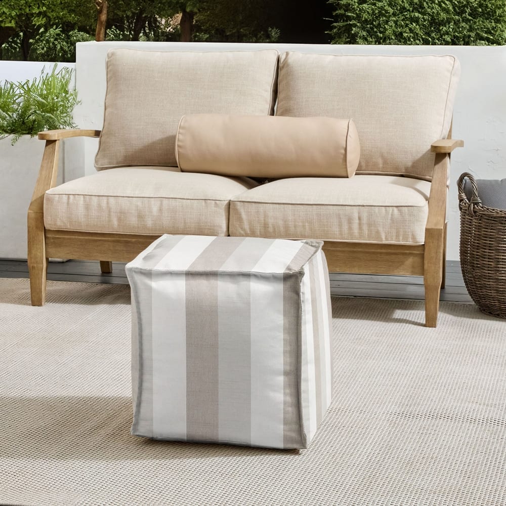 Sorra Home Sunbrella Outdoor Top Stitch Bean Pouf