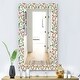 preview thumbnail 7 of 5, Designart 'Green Flowers 6' Traditional Mirror - Vanity Printed Mirror