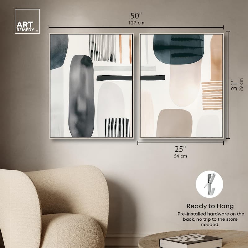 Floating Shapes I Canvas Set of 2 by Art Remedy