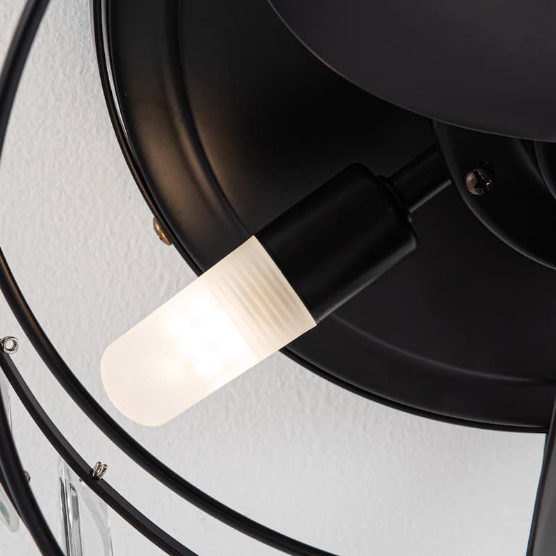 13" 3-Light 3-Blade Modern Crystal Ceiling Fan with Light