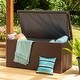 preview thumbnail 2 of 73, Glitzhome 140 Gallon Outdoor Patio Oversize Storage Bench Wicker Table Deck Box