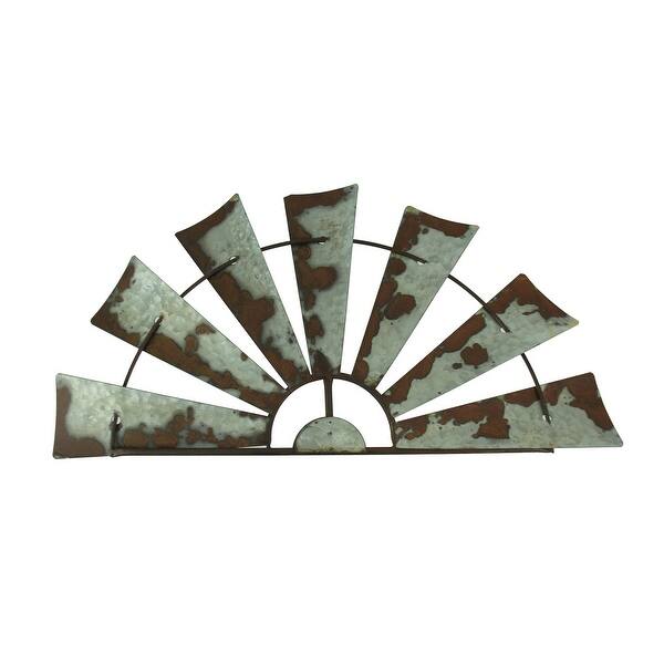 Shop 24 Inch Rusty Weathered Metal Half Windmill Farmhouse Wall Hanging Decor Overstock 27985500