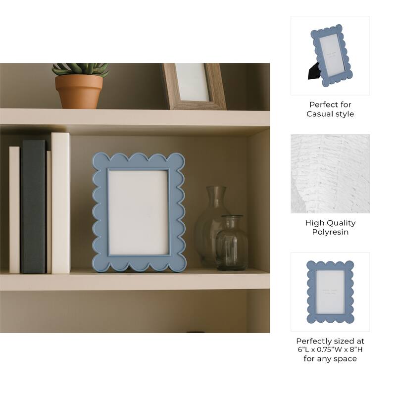 Resin Scallop Edge Photo Frame - Blue