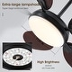 preview thumbnail 2 of 6, 52 Inches or 62 Inches Tropical Ceiling Fan with LIght and Remote,Palm Leaf Blades