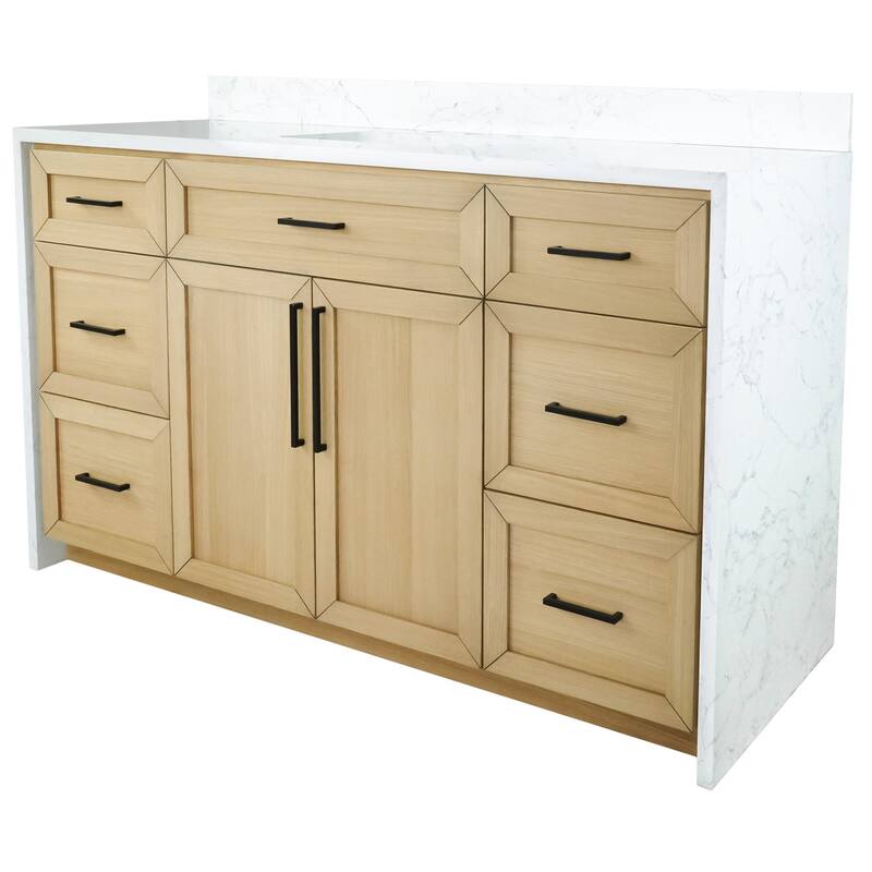 KitchenBathCollection Palisade 60" Single Waterfall Vanity with Engineered Marble Top