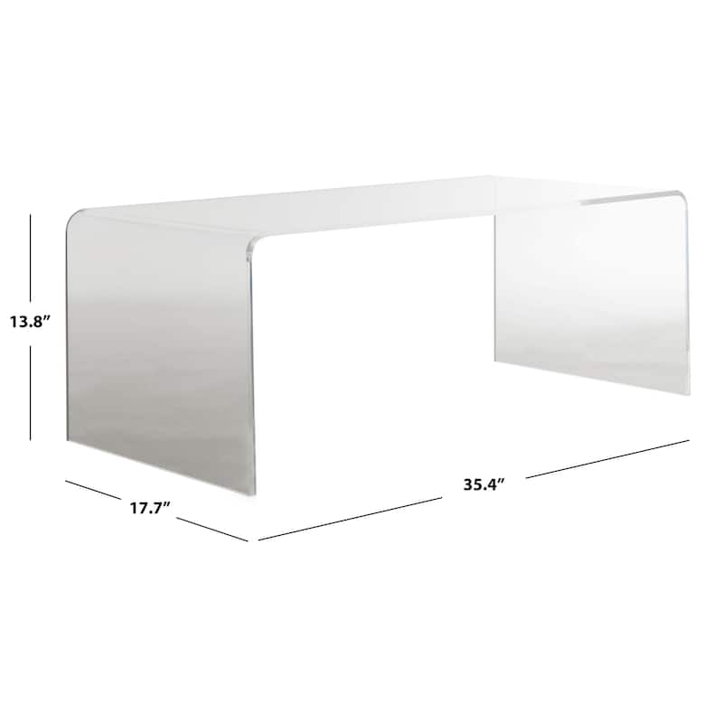 SAFAVIEH Alfredine Clear Acrylic Coffee Table - 35.4" x 17.7" x 13.8" - 35Wx18Dx14H