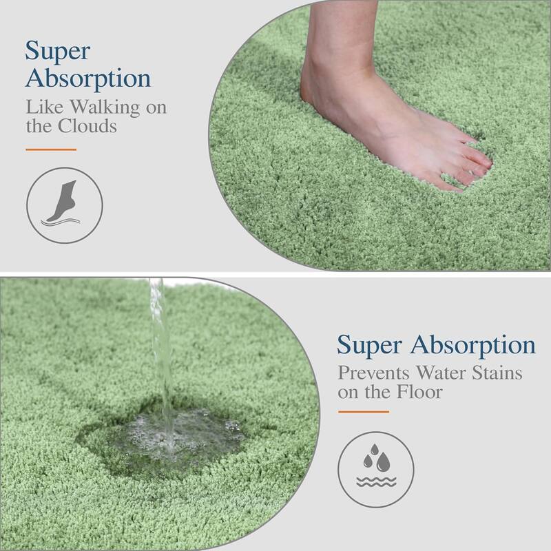 Bathroom Rug Non Slip Bath Mat for Bathroom, Water Absorbent Soft Microfiber Shaggy Bathroom Mat Machine Washable Bath Rug