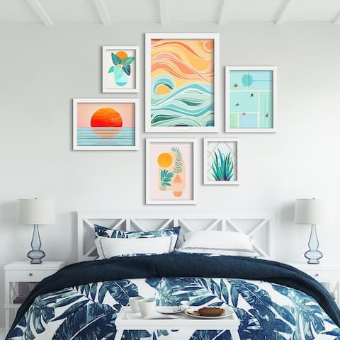 Sky And Sea 6 Piece Framed Print Gallery Wall Art Set