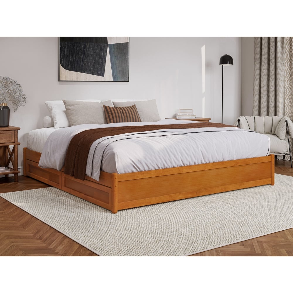 Barcelona Panel Platform Bed with Storage Drawers