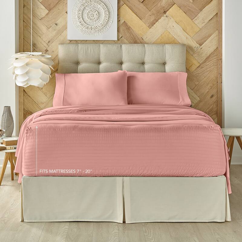 Royal Court Royal Fit Plush Microfiber 4 Piece Bed Sheet Set