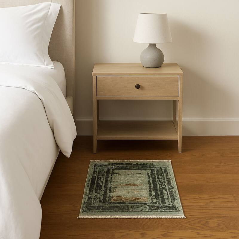 HERAT ORIENTAL Turkish Modern Erased Design Wool & Silk Rug - 2' x 2'11"