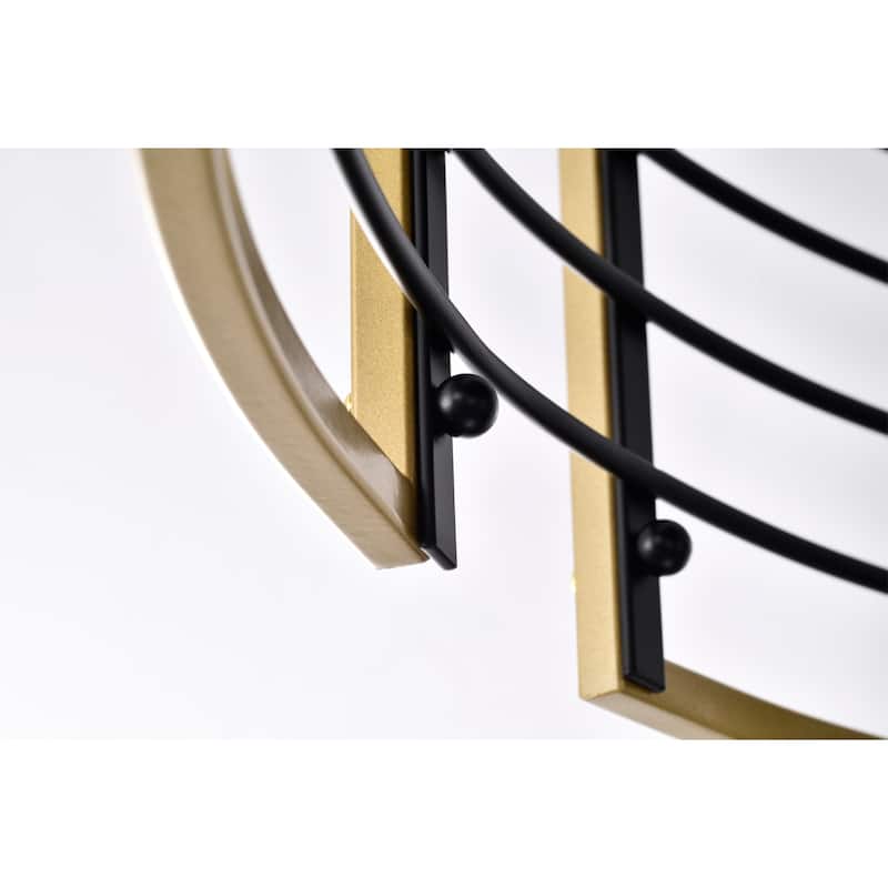 Veit 24 Inch Matte Gold Cage Design Fandelier - N/A