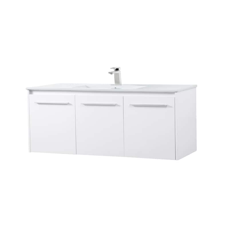 Mosaic 40 - 48 Inch Single Bathroom Vanity - White - 48 Inches
