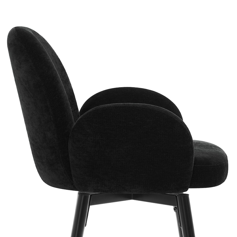 Upholstered Swivel Counter Stools with Arms Set of 2 - 38.6"H * 22.83"W * 22.83"D