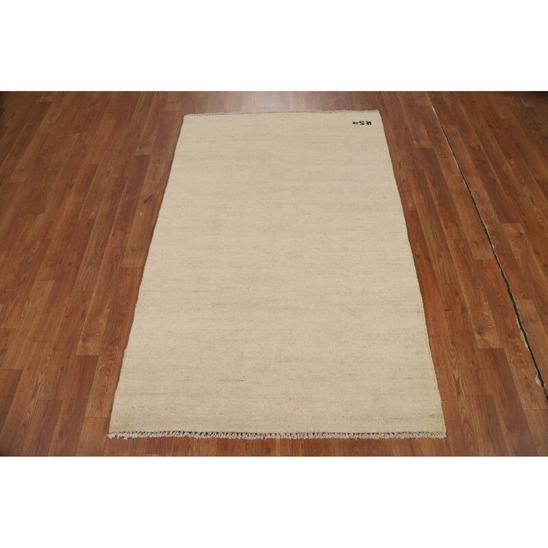 Modern Gabbeh Oriental Rug Handmade Solid Wool Carpet - 3'3"x 5'0"