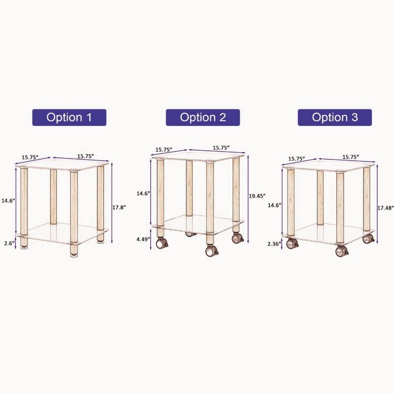 1-Piece or 2-Piece 2-Tier Space End Table