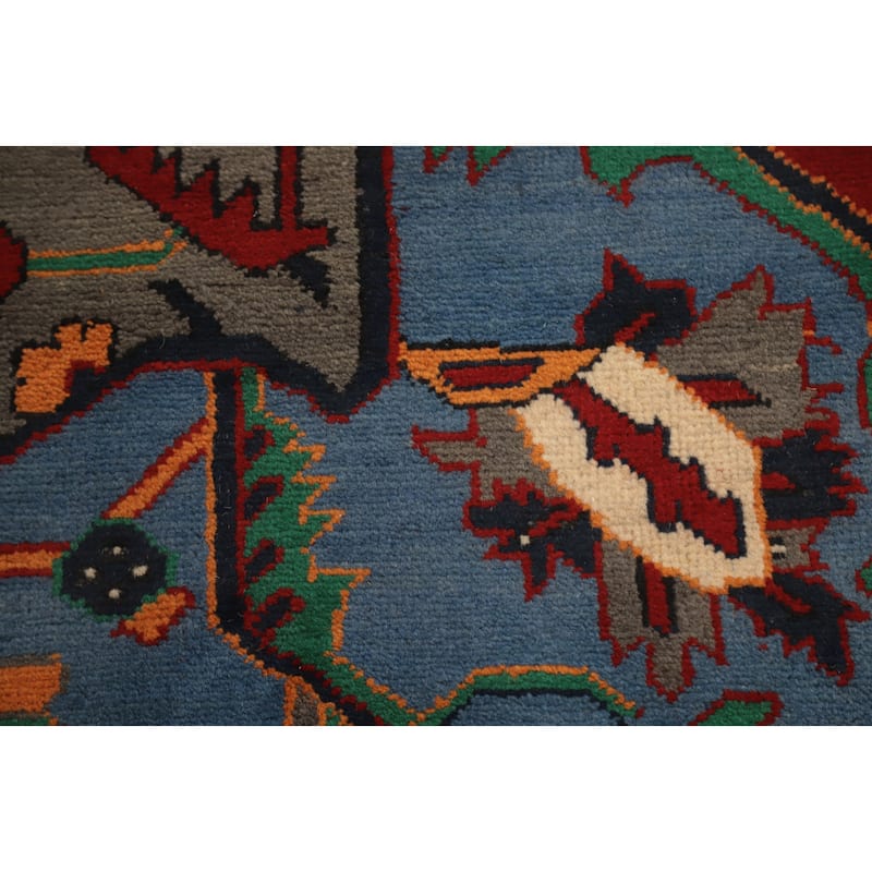 Hand Knotted Oriental 100% Wool Carpet Traditional Medallion Red Heriz (serapi) Area Rug - 11' 8'' X 9' 1''