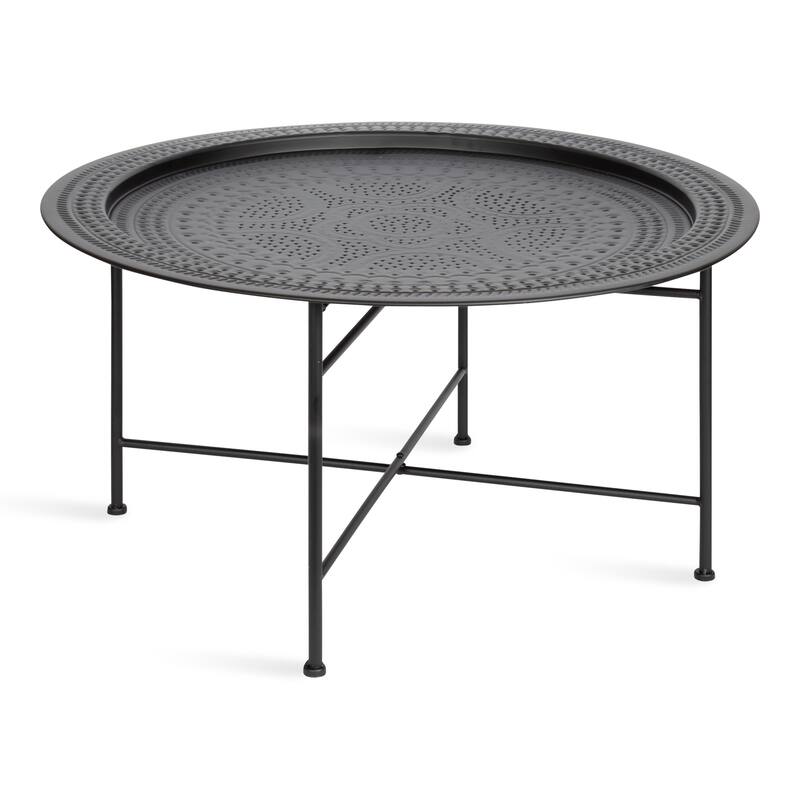 Kate and Laurel Razza Round Metal Coffee Table - 28x28x15