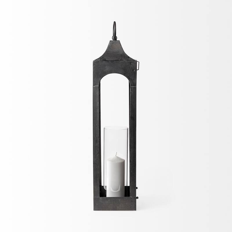 Ina Black Metal Wall Candle Holder - 7.1L x 6.7W x 29.7H