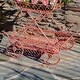 preview thumbnail 3 of 3, Two Tier Iron Flower Push Cart in Flamingo Pink "Odesa 1794" - 21.65x33.85x36.61