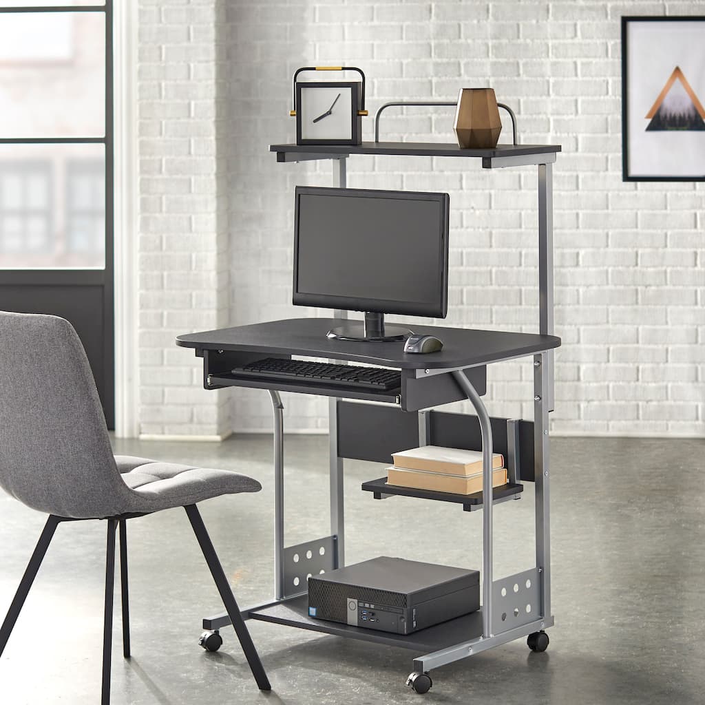 Simple Living Actuate Espresso Mobile Computer Desk