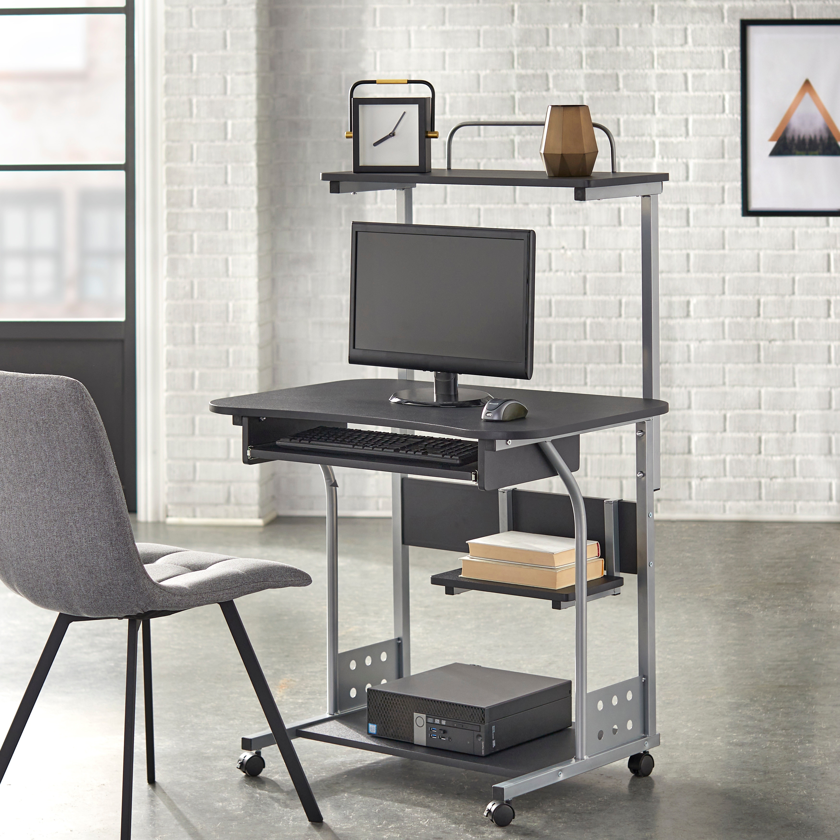 Simple Living Actuate Espresso Mobile Computer Desk