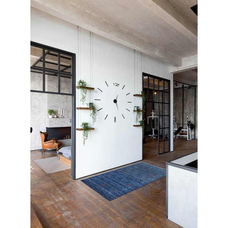 ECARPETGALLERY Hand Loomed Kashkuli Gabbeh Blue Wool Rug - 3'1 x 4'8