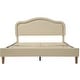 preview thumbnail 8 of 18, Beige Upholstered Platform Bed with Curve LED Headboard, Queen Size