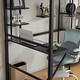 preview thumbnail 12 of 13, Twin Size Metal Loft Bed with Desk and Storage Shelves