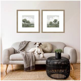 Kate and Laurel Shades of Olive No. 1 & No. 2 2 Piece Framed Wall Art Print Set by Mary Sparrow