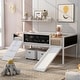 preview thumbnail 10 of 34, Twin size Loft Bed Wood Bed with Three Blackboards, Two Storage Boxes and A Slide, Three Colors Available White