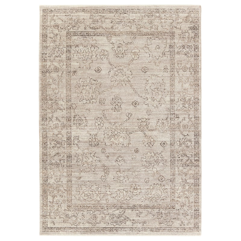 Camille Floral Gray/ Brown Area Rug - 8' x 10' - Rectangle