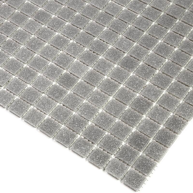 Apollo tile 12" x 12" Dune Glossy Stone Gray Glass Tile (20 sq ft/case) - 20 Pack