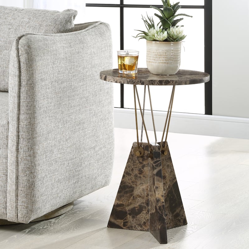 Uttermost 50002 Levitate 16" Diameter Marble Accent Table