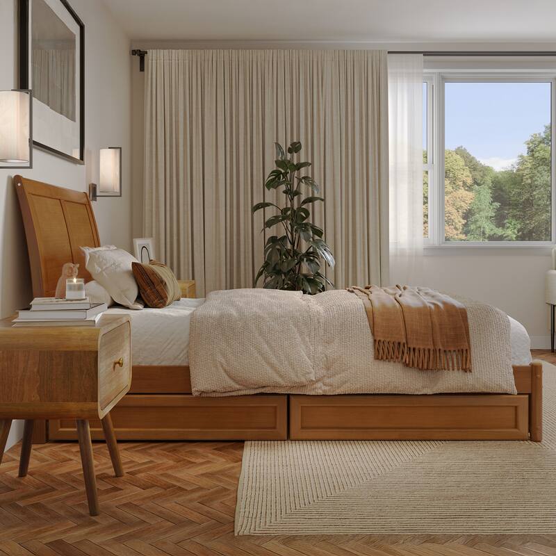 Andorra Platform Bed with Panel Footboard and Storage Drawers