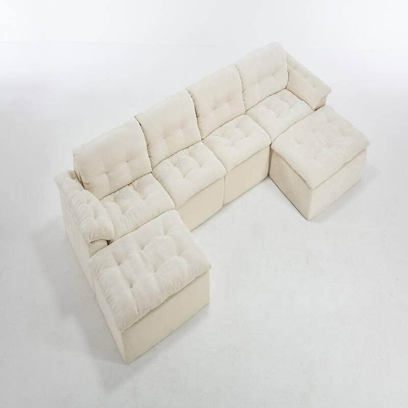 Modular Convertible Cushioned Sleeper Sofa Set
