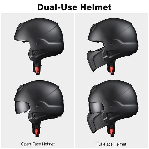 chin guard for open-face motorcycle helmets AHR Motorcycle Helmet Open Face w/ Detachable Chin Guard Visor DOT Approved  S - Bed Bath & Beyond