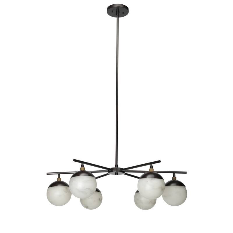 Jamie Young Metro Faux Alabaster 6-Light Chandelier