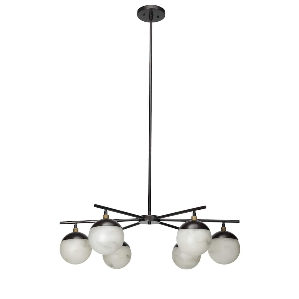 Jamie Young Metro Faux Alabaster 6-Light Chandelier