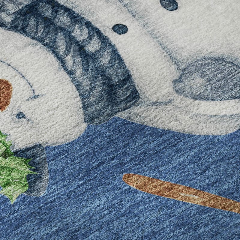Premium Washable Super Soft Winter Holiday Snowman Mayfield Rug