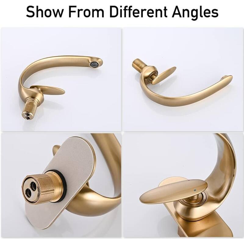 Matte Black Bathroom Sink Faucet C-Shaped Curved Spout Bathroom Faucets for Sink 1 Hole Brass Single Handle Vanity Faucet