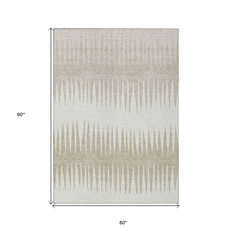 HomeRoots Striped Transitional Rectangle Outdoor Rug