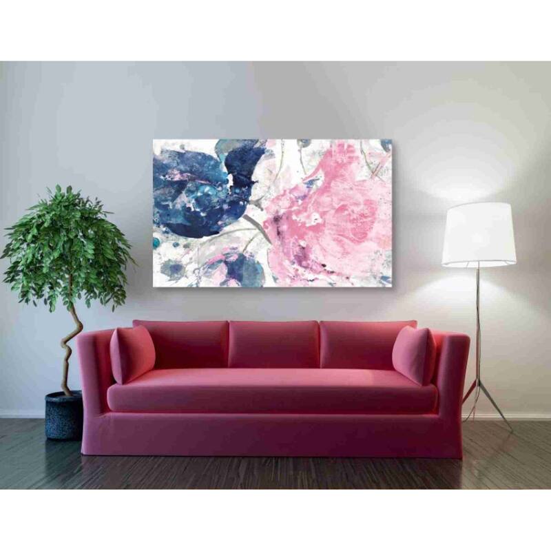 Epic Graffiti 'Fireworks Abstract Navy Blue Flower Crop' by Albena Hristova, Canvas Wall Art