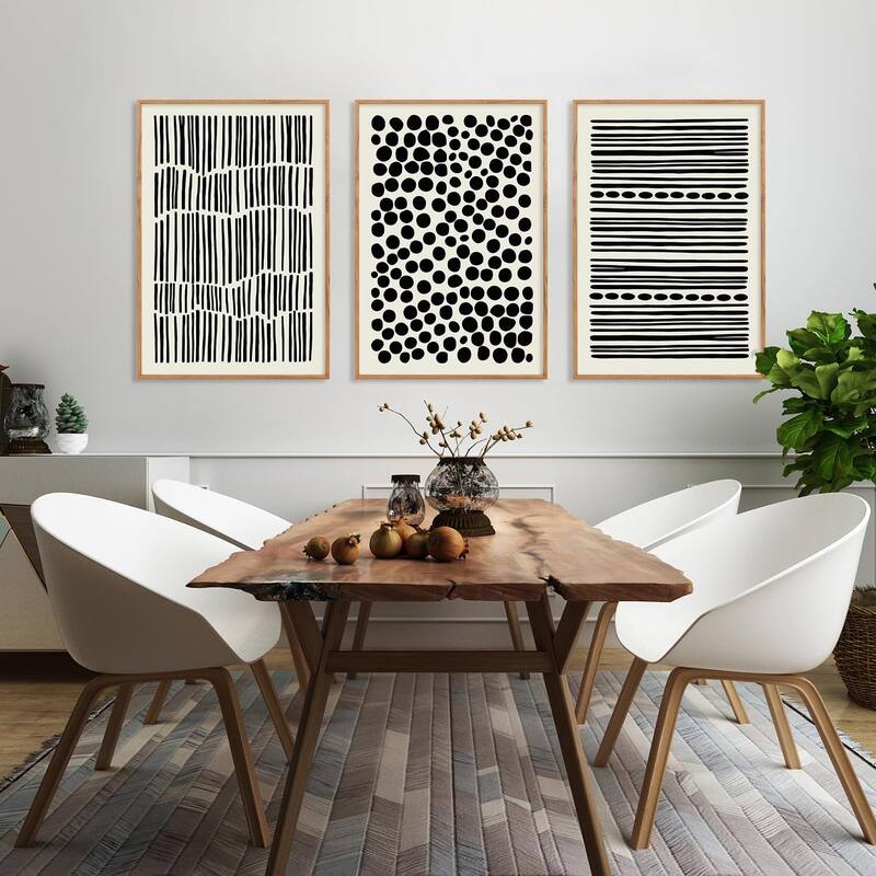 Minimalist Geometric Line Wall Decor, Abstract Black Wall Painting