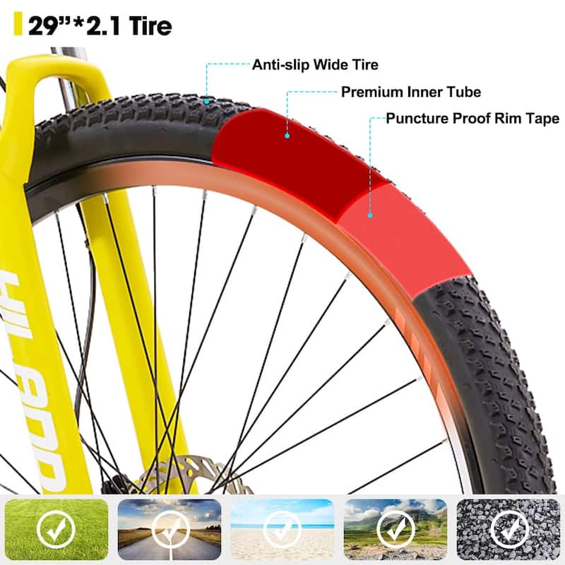 29 Inch Mountain Bike, Front and Rear Hydraulic Disc Brakes, LockOut