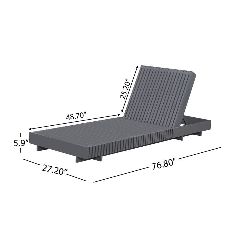 Christopher Knight Home - Kim Lounge Chaise Modern Outdoor Wooden Set with Triple-Fold Lounge Cushion