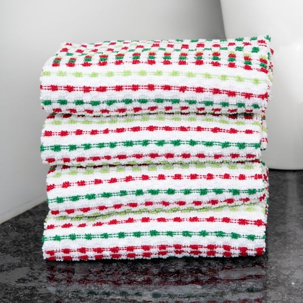 RITZ Cotton Terry Horizontal Stripe Bar Mop Kitchen Towels (Set of